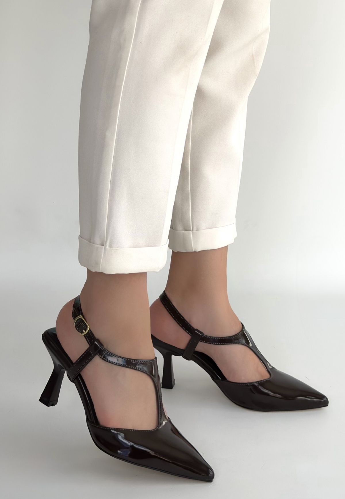 Tula Kahverengi Rugan Topuklu Ayakkabı