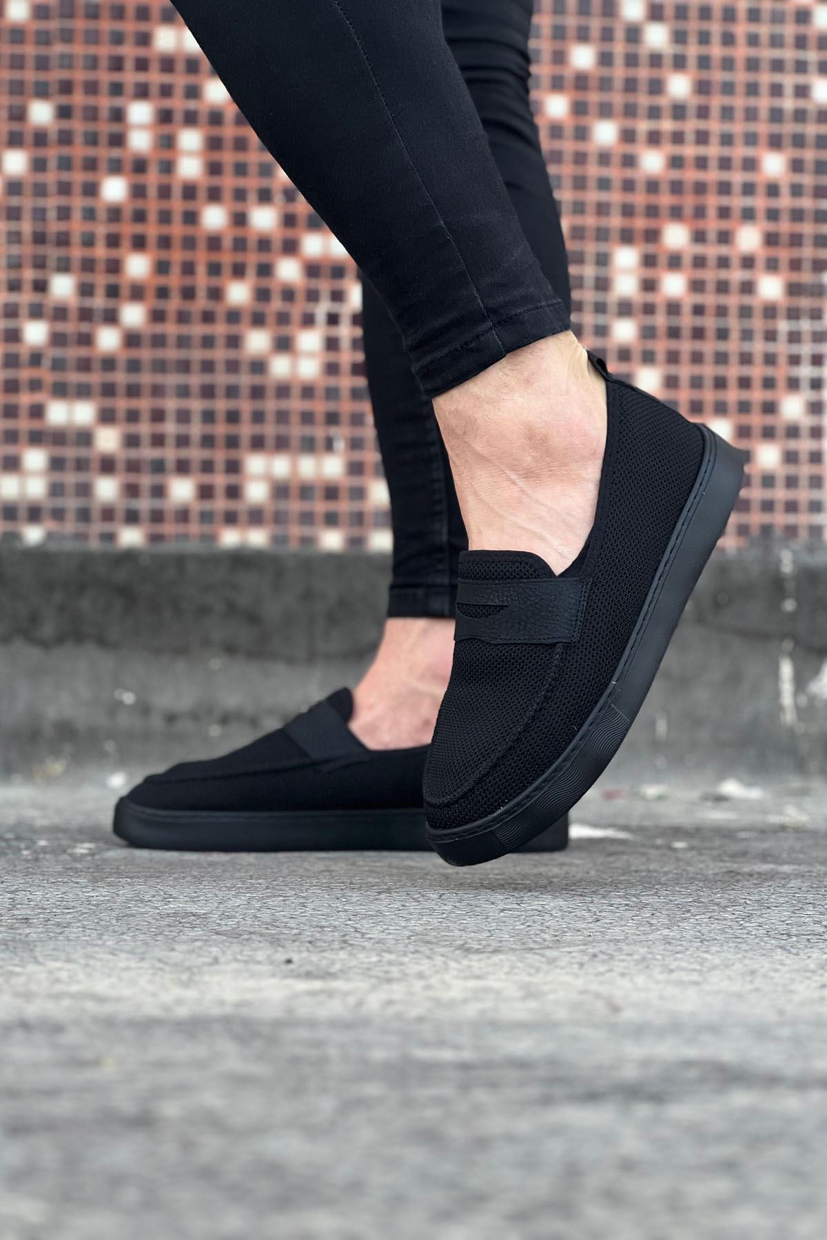WG061 Kömür Triko Babet Erkek Casual Ayakkabı