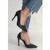 Pley Siyah Cilt Stiletto Ayakkabı