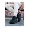 WG032 Kömür Bağcıklı Sneakers  Yarım Bilek Bot