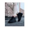 WG032 Kömür Bağcıklı Sneakers  Yarım Bilek Bot