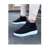 WG032 Siyah Bağcıklı Sneakers  Yarım Bilek Bot