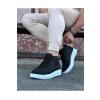 WG032 Siyah Bağcıklı Sneakers  Yarım Bilek Bot