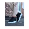 WG032 Siyah Bağcıklı Sneakers  Yarım Bilek Bot